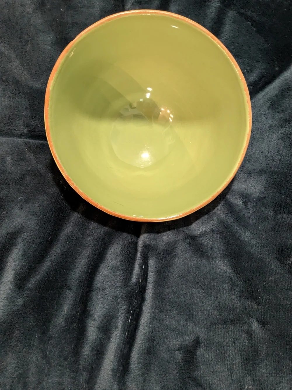 VIETRI Ceramic Bowl Cachepot Green Yellow Solid Glossy Round Made in Italy